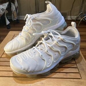 Nike Air VaporMax Plus Triple White 924453-100 Men Sz 13 Used